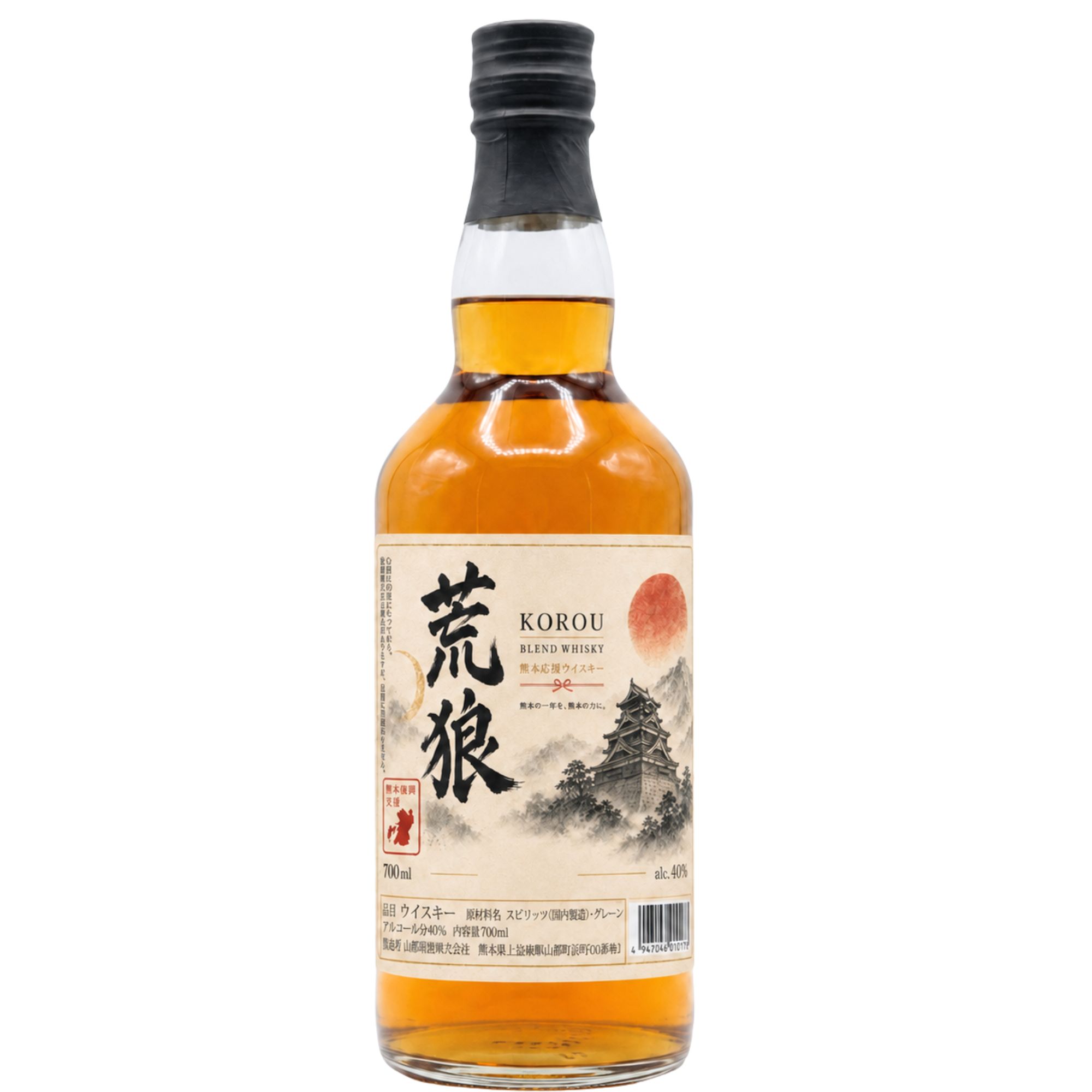 荒狼(KOROU) 熊本復興ラベル 700ml 40% 【予約販売 8月28日～8月31日発送】 BLENDED WHISKY 熊本 ウイスキー 熊本地震応援