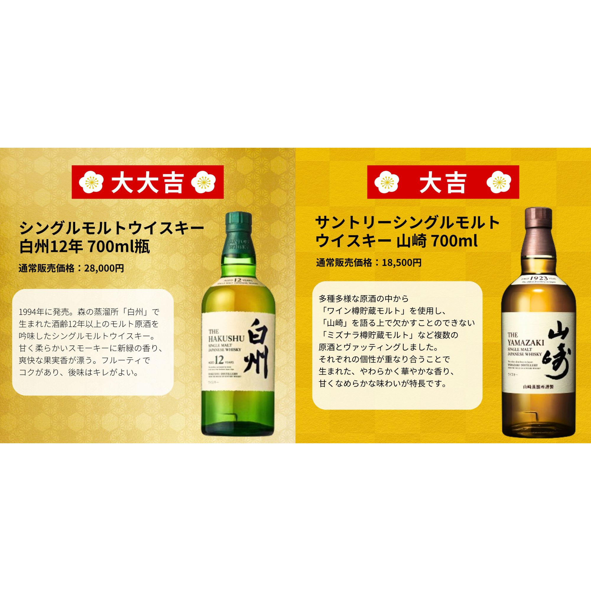 ＼4/23販売開始／【第1弾】【至福みくじ ４５５口限定 山崎 白州 響 イチローズ など 福袋 酒くじ おみくじ ウイスキー くじ 最新