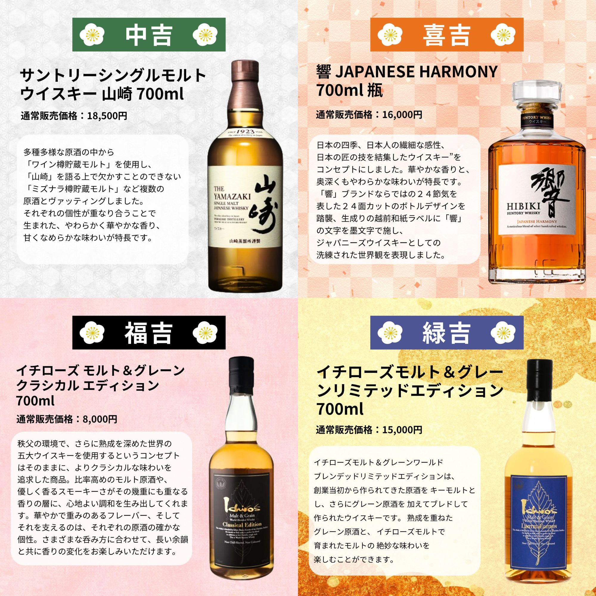 ＼9/22販売開始／ 【第74弾】 【ウイスキーみくじ 466口限定】 山崎18年 山崎12年 白州12年 響ジャパニーズハーモニーなど