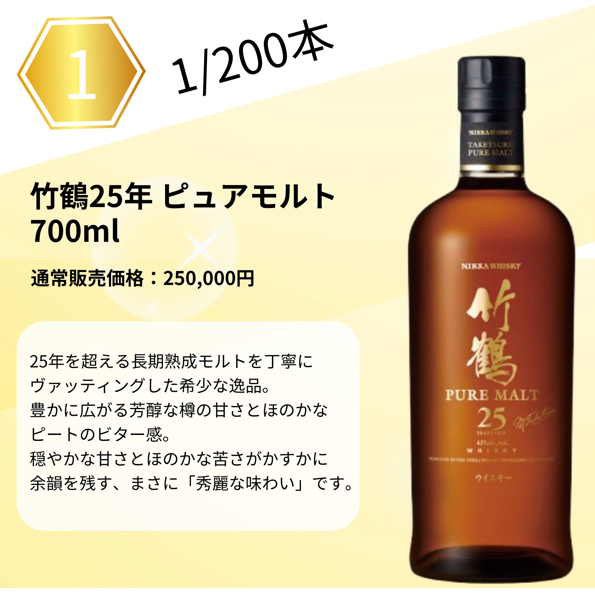 【第7弾】 ジャパニーズ限定 ウイスキーくじ 【200本限定】竹鶴25年 白州18年 など