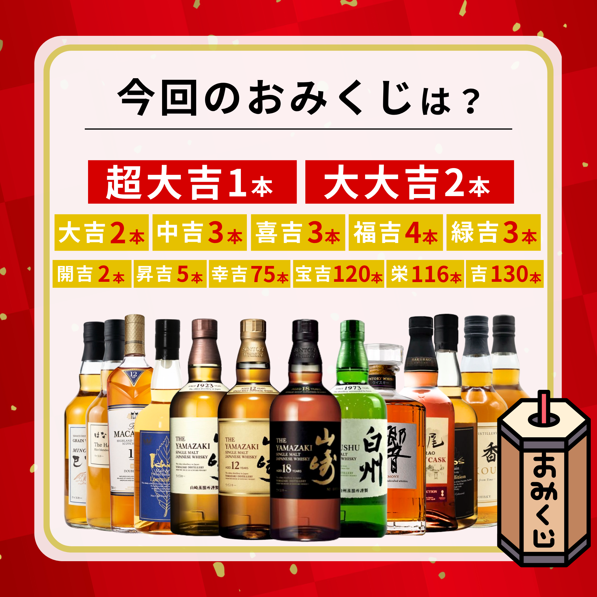 ＼累計販売70,000セット突破／【第156弾】【ウイスキーみくじ 466口限定】 山崎18年 山崎12年 白州 響ジャパニーズハーモニーなど