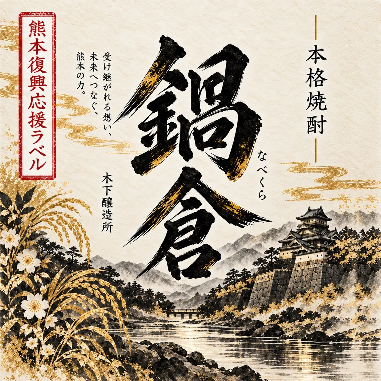 鍋倉 熊本復興応援ラベルの提供原画