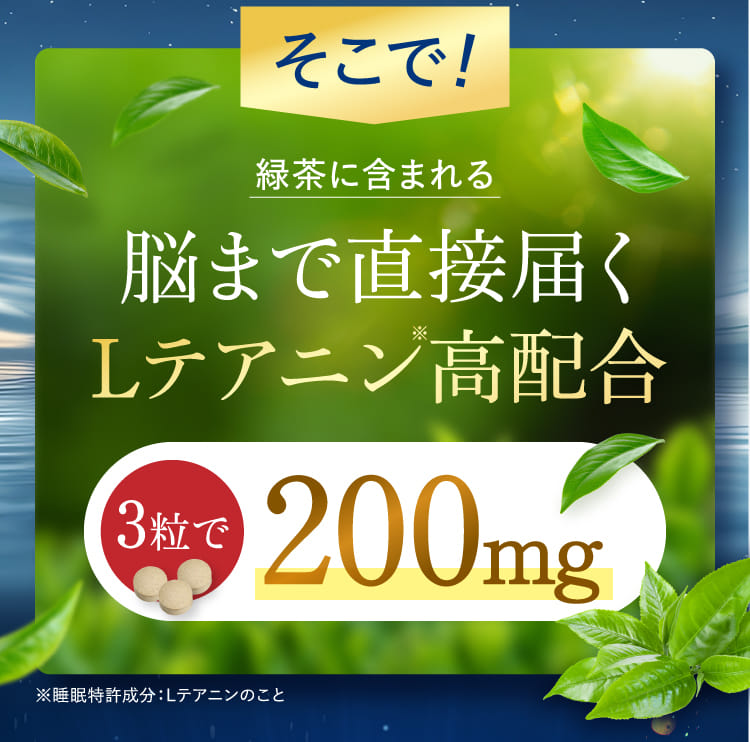 脳まで直接届くLテアニン高配合