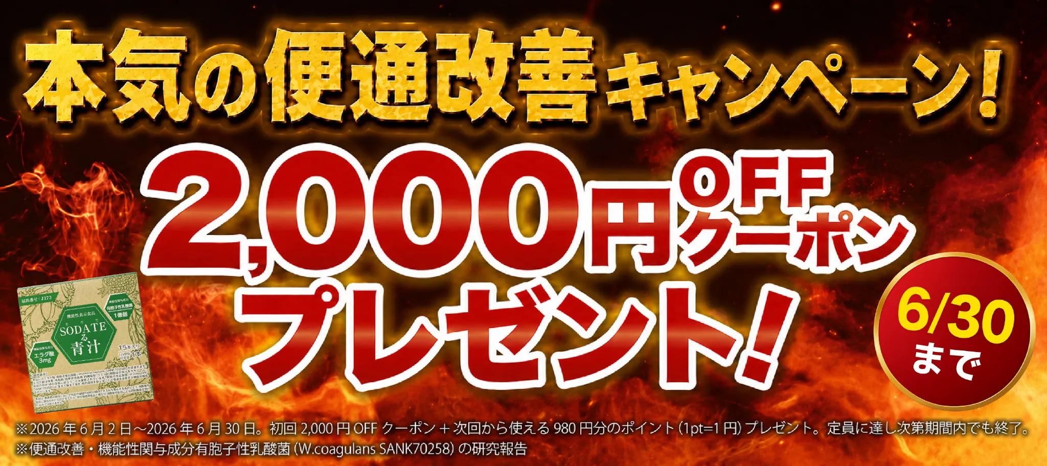SODATEのそだてる青汁特別キャンペーンページ