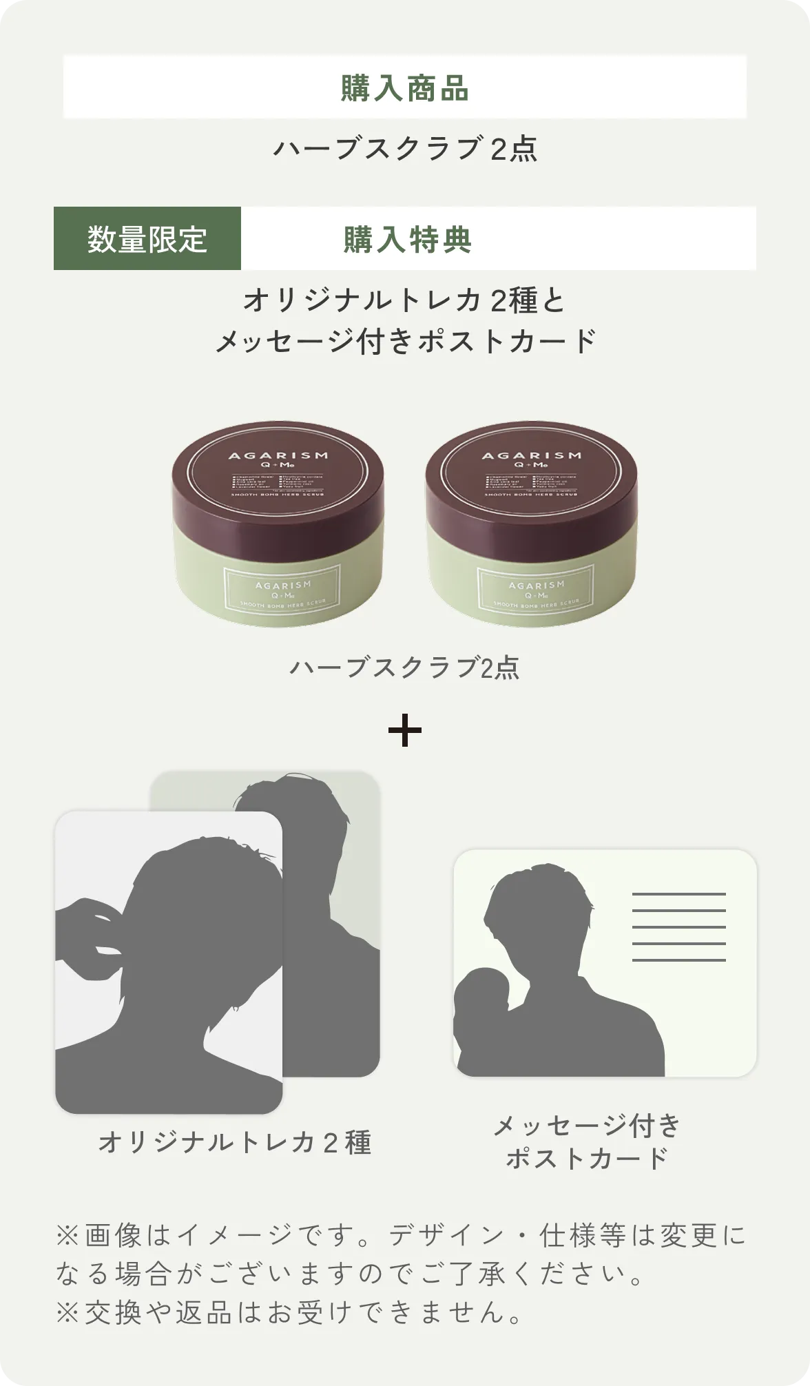 2点購入特典：オリジナルトレカ2種とメッセージ付きポストカード