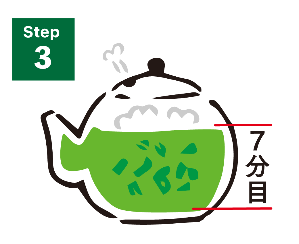 湯冷まししたお湯を急須に入れる