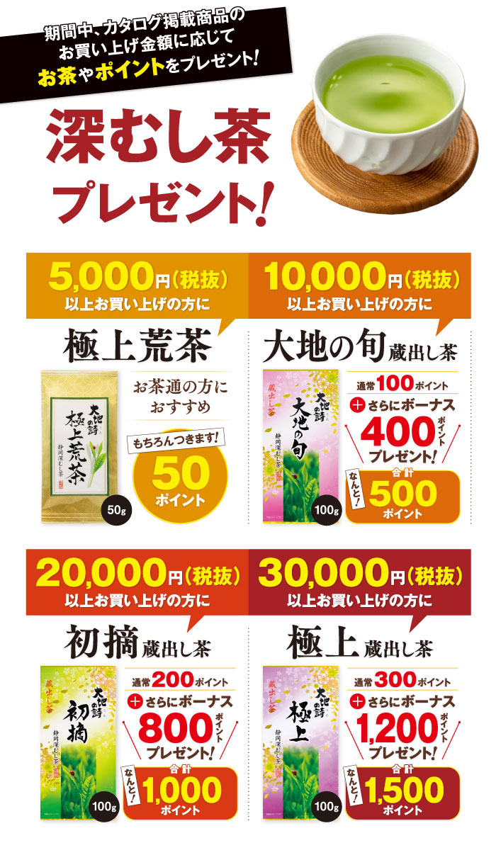 感謝を込めて深むし茶プレゼント