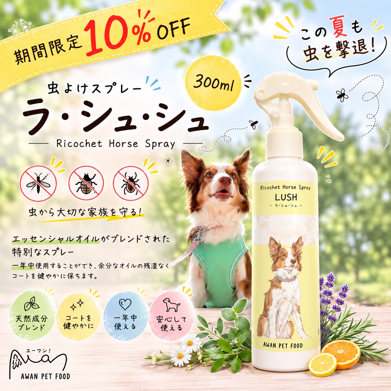 【虫除けスプレー】ラ・シュッシュ300ml