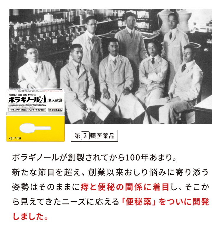 ボラギノールが創製されてから100年あまり。