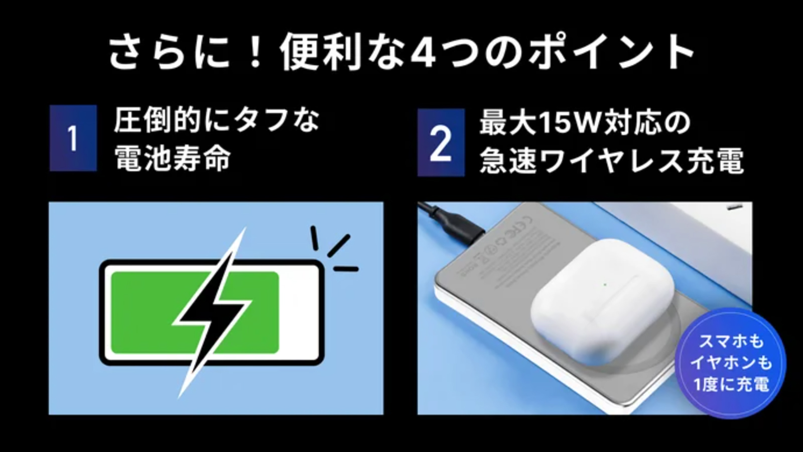 準固体電池マグネット式ワイヤレスモバイルバッテリー（ホワイト）