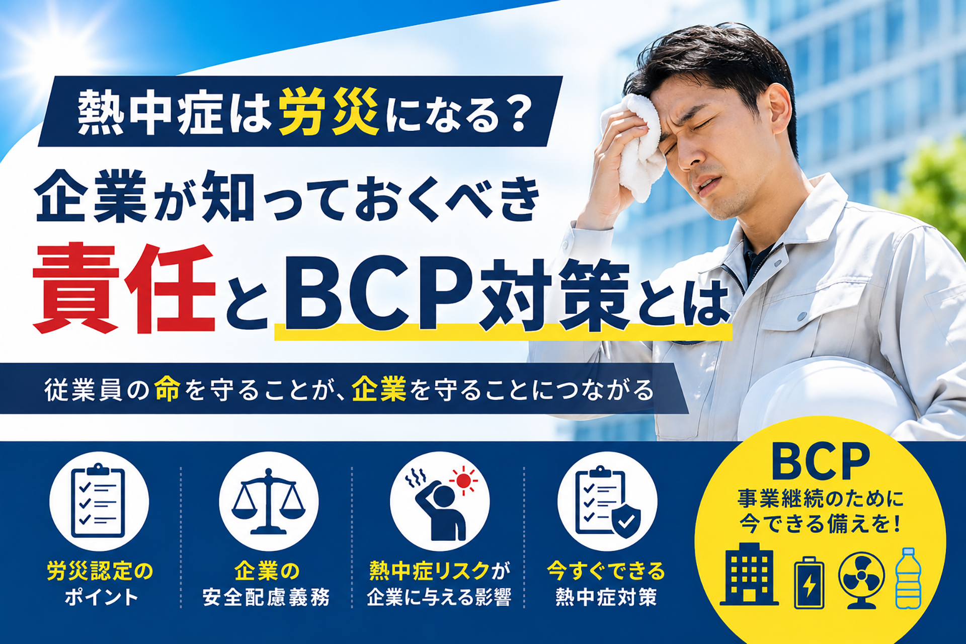 熱中症は労災になる？企業が知っておくべき責任とBCP対策とは