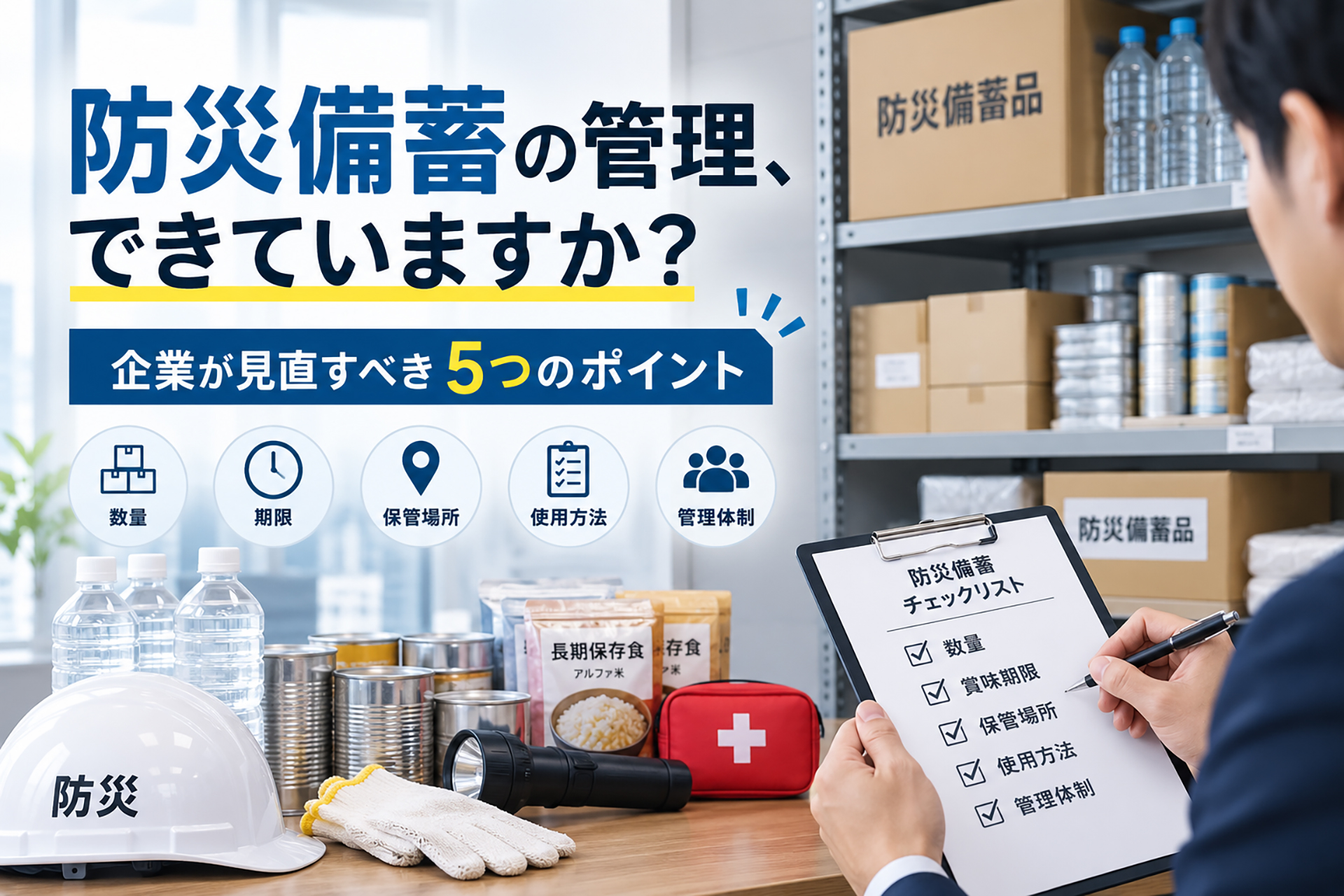 防災備蓄の管理、できていますか？企業が見直すべき5つのポイント