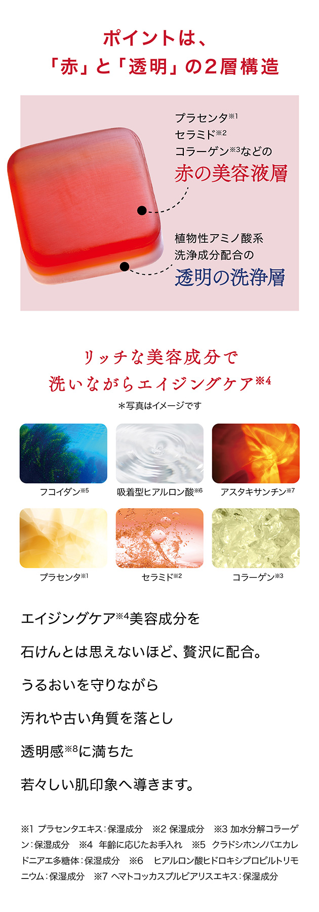 ポイントは「赤」と「透明」の2層構造