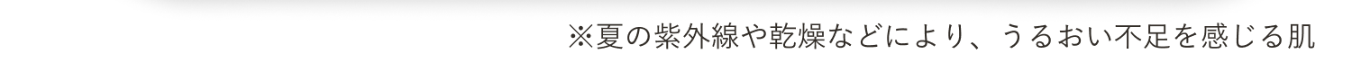 ※夏の紫外線や乾燥などにより、うるおい不足を感じる肌