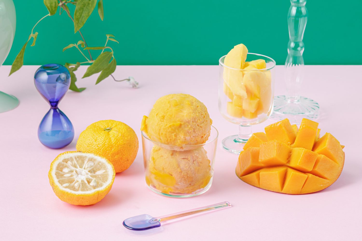 2種のマンゴーと柚子のソルベ