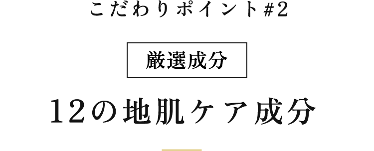 こだわりポイント #2｜厳選成分 12の地肌ケア成分