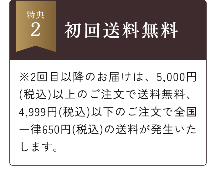 特典2 初回送料無料