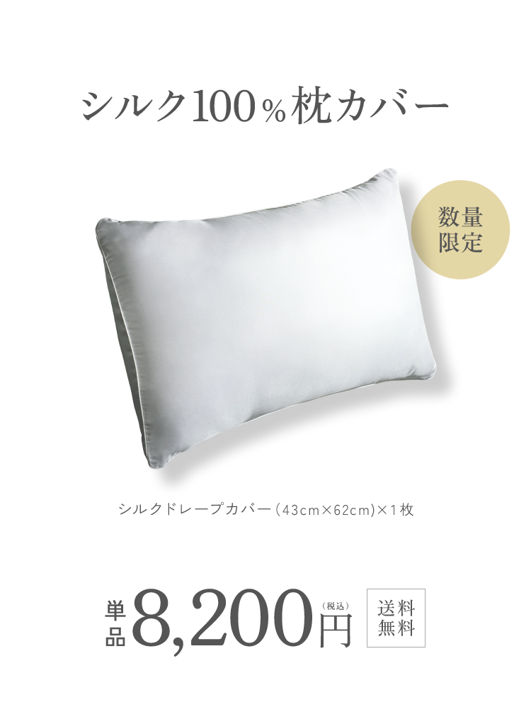 シルク100%枕カバー 単品8,200円 送料無料