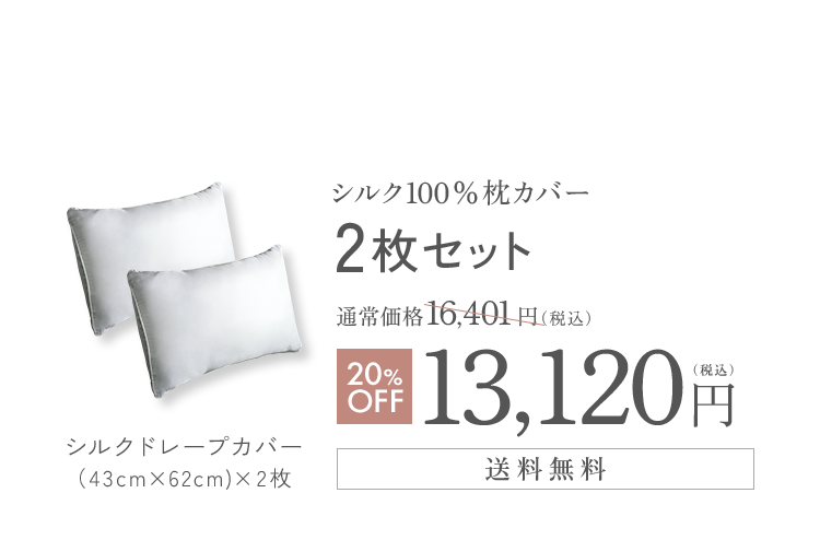 シルク100%枕カバー 2枚セット
