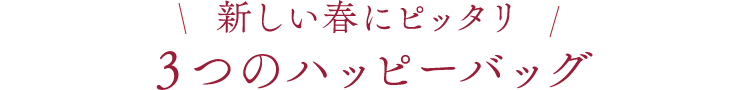 新しい春にぴったり 3つのハッピーバッグ