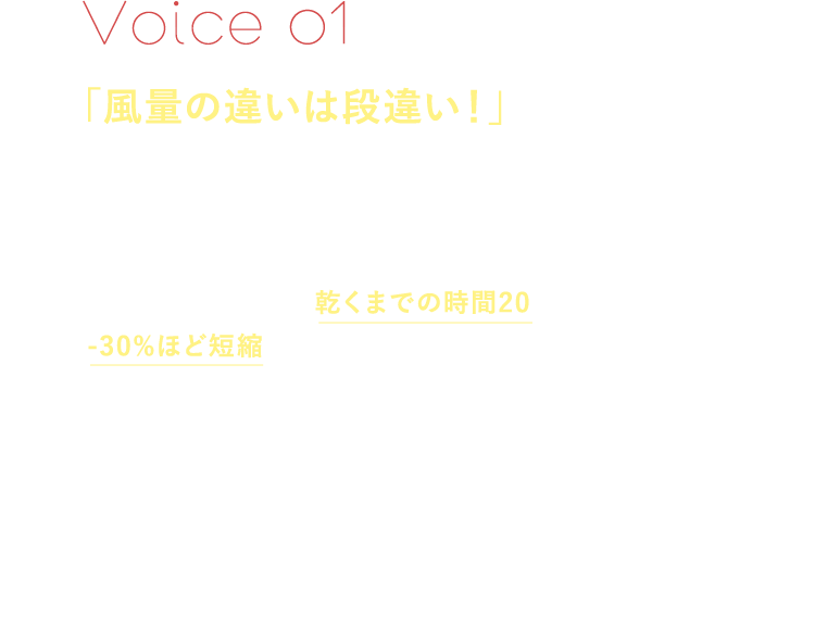 Voice01「風量の違いは段違い」
