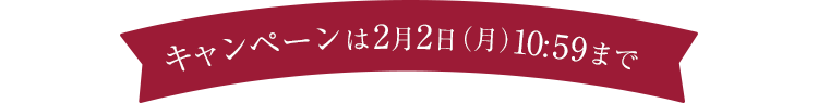 キャンペーンは2月2日(月)10:59まで
