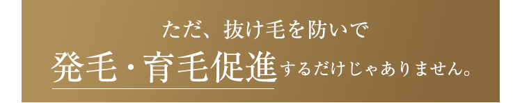 ただ、抜け毛を防いで発毛・育毛促進するだけじゃありません。