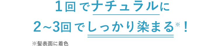 1日でナチュラルに2〜3回でしっかり染まる