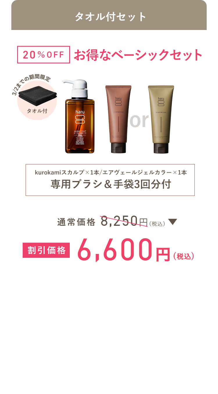 お得なシャンプーセット タオル付セット