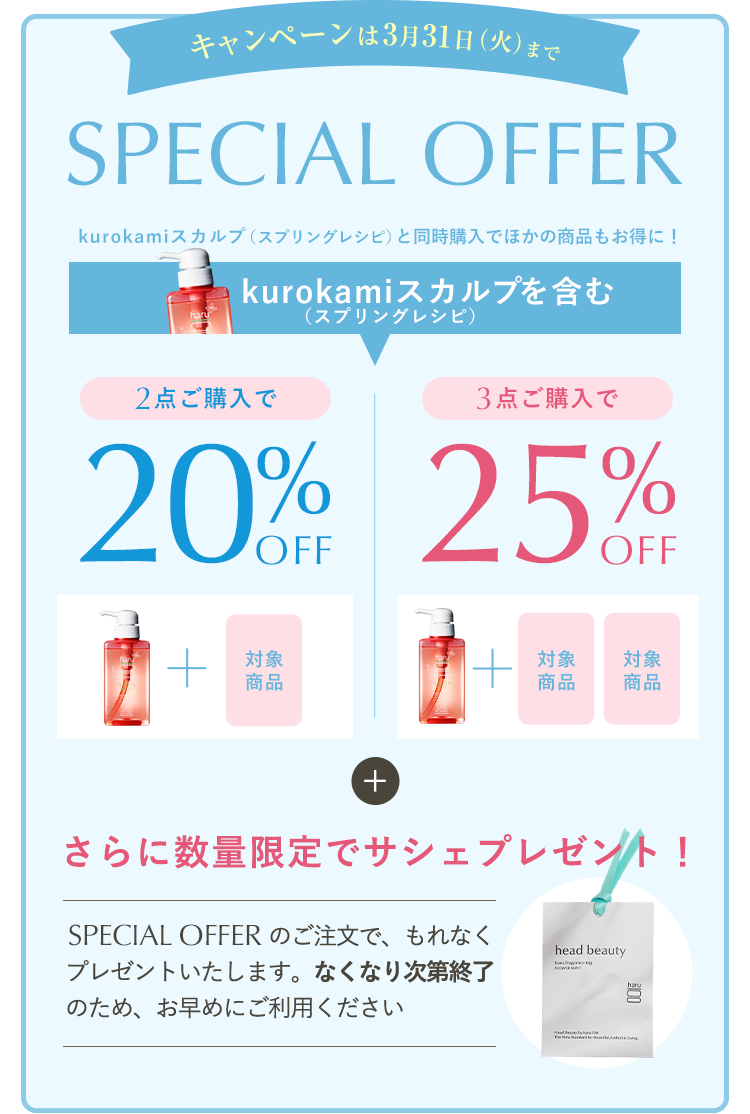 キャンペーンは3月31日(火)までSPECIAL OFFER