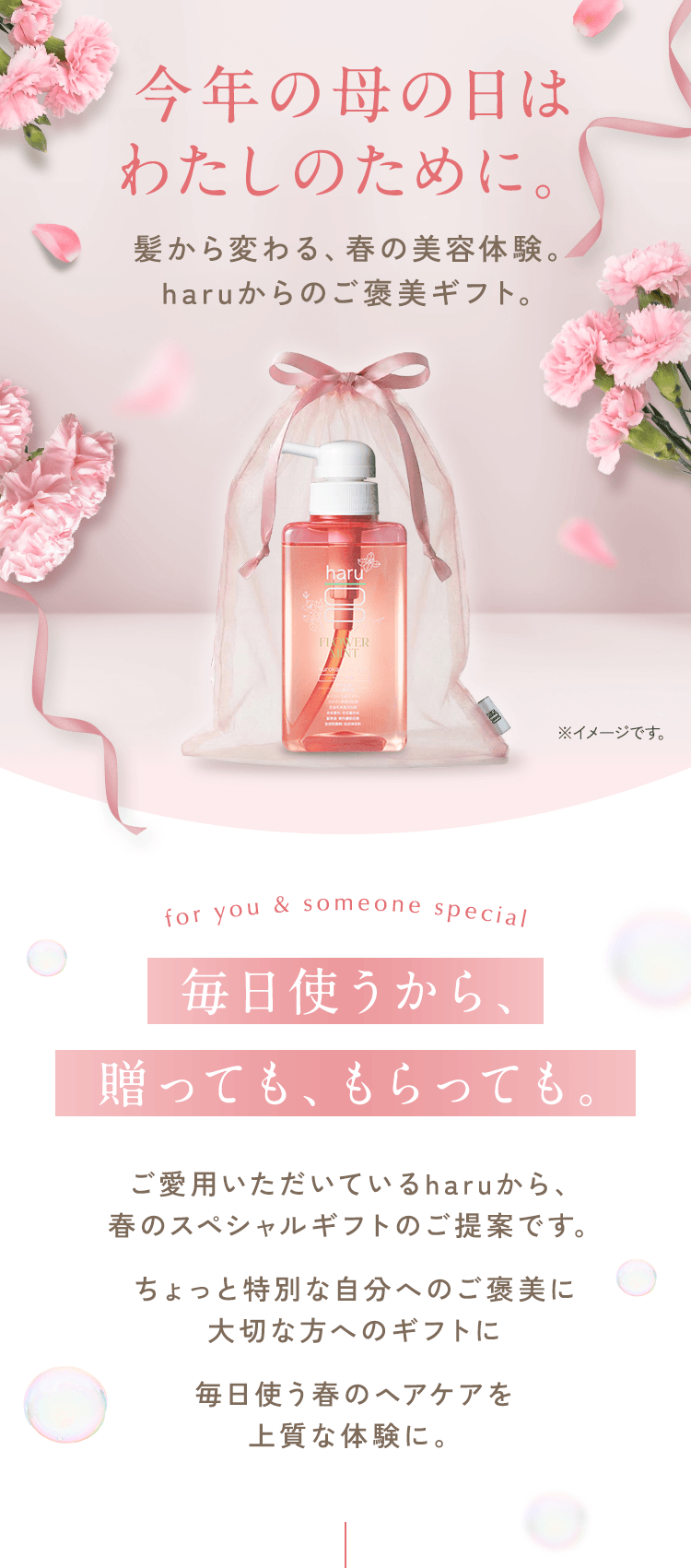 髪から変わる、春の美容体験。haruからのご褒美ギフト