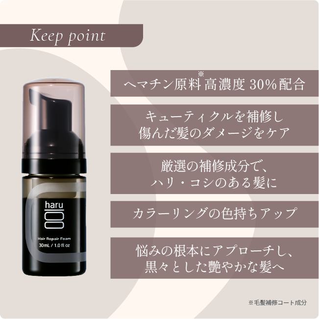 ヘアリペアフォームの使い方・詳細