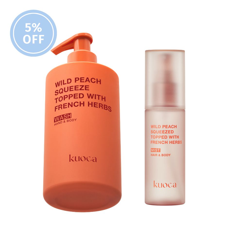 kuoca WILD PEACH フレグランスミスト_ハンド＆ボディウォッシュ SET