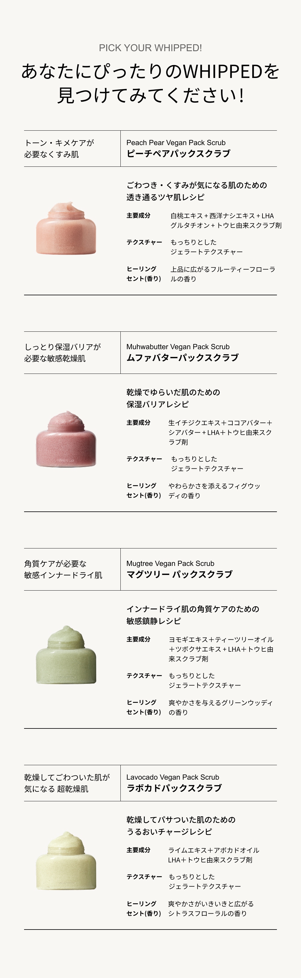 WHIPPED（ホイップド）マグツリー ヴィーガン パック スクラブ 210g ＜MUGTREE VEGAN PACK SCRUB 210g＞