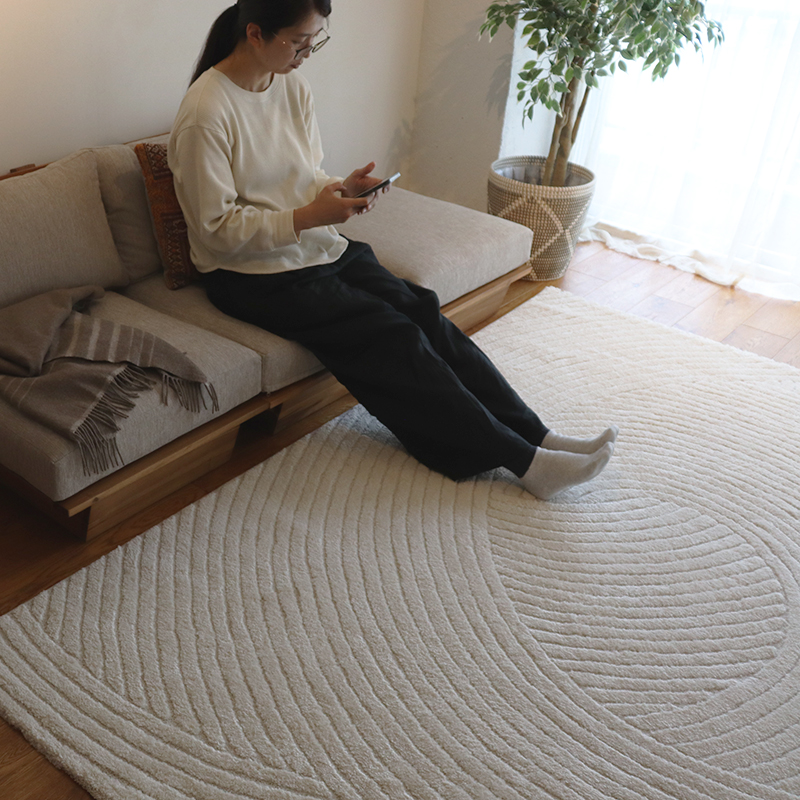 トルコ製幾何柄ウィルトンカーペットAP サイズ: 80×140cm, カラー: グレー