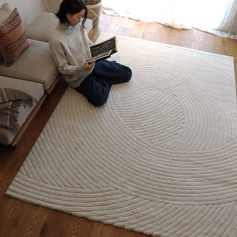 トルコ製幾何柄ウィルトンカーペットAP サイズ: 80×140cm, カラー: グレー