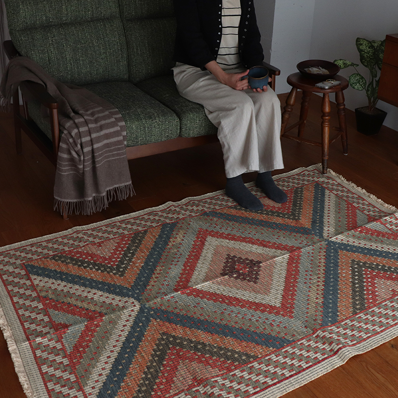 トルコ製キリム調ジャガードラグGS サイズ: 120×180cm