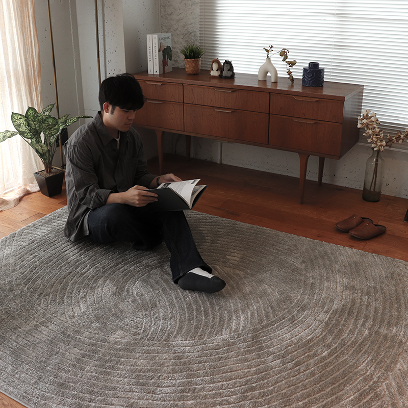 トルコ製幾何柄ウィルトンカーペットAP サイズ: 80×140cm, カラー: グレー