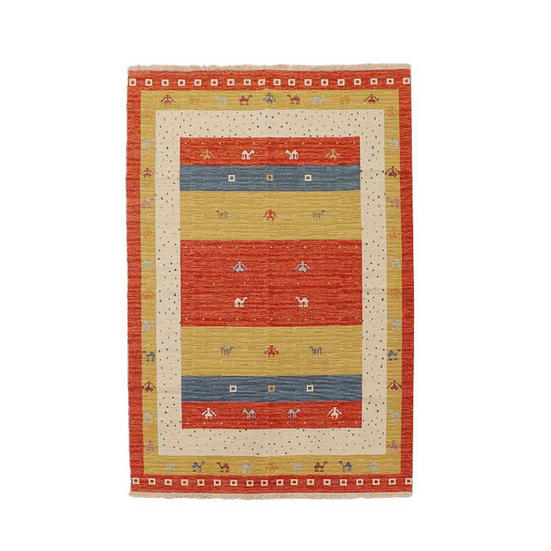 トルコ製ギャベ調ジャガードラグPN サイズ: 120×180cm