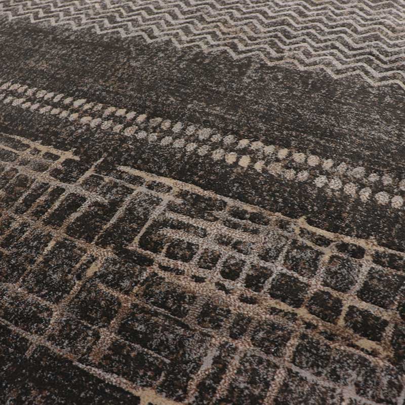 ベルギー製アートデザインウィルトンカーペットBG サイズ: 133×195cm, カラー: ブラック