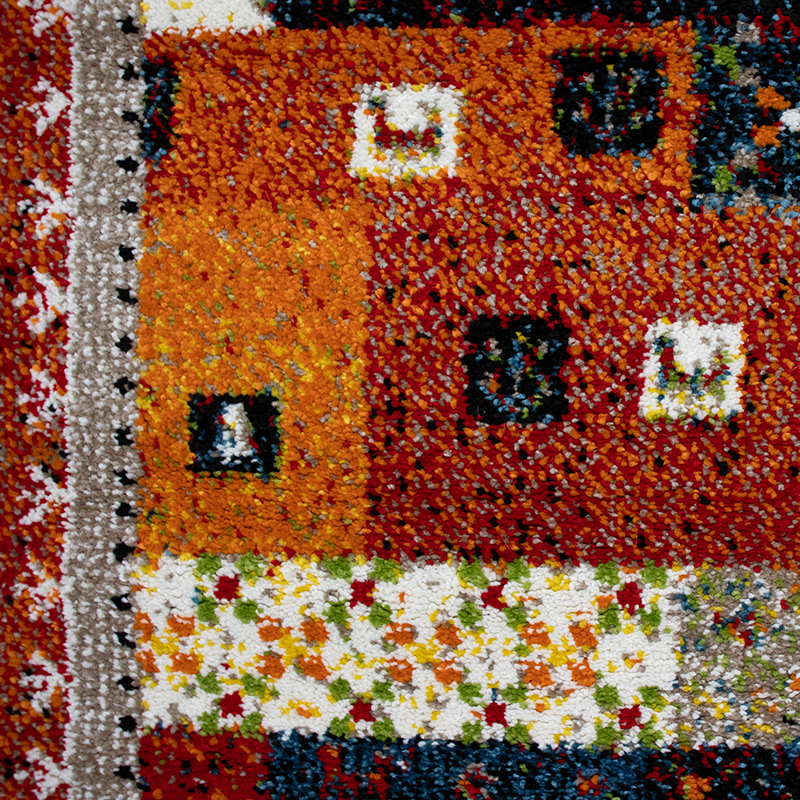 トルコ製ギャベパッチ柄ウィルトンカーペットAD サイズ: 80×140cm, カラー: ミックス
