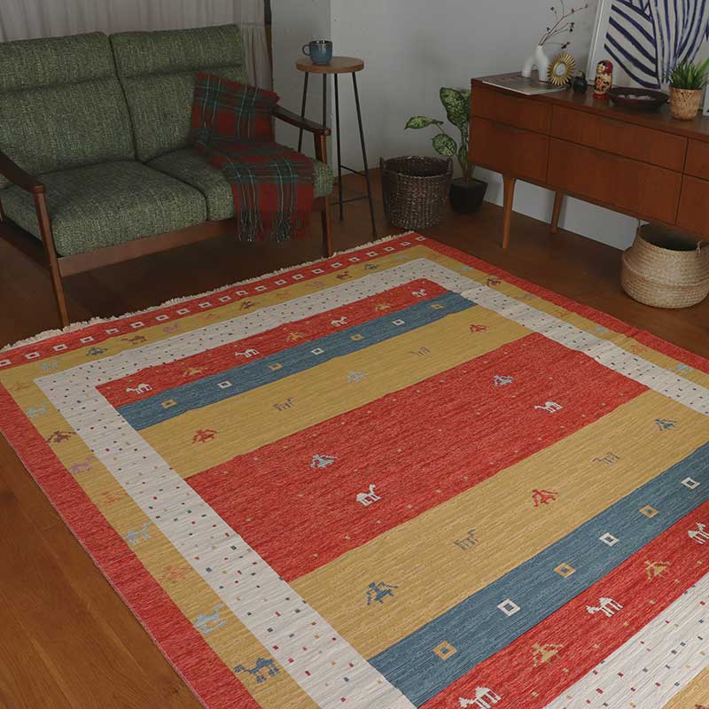 トルコ製ギャベ調ジャガードラグPN サイズ: 120×180cm