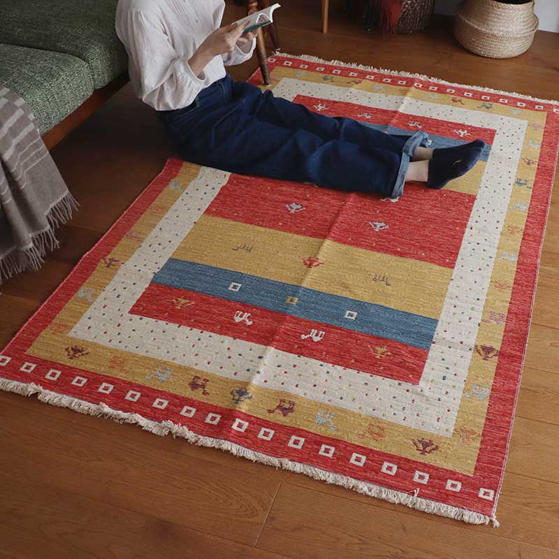 トルコ製ギャベ調ジャガードラグPN サイズ: 120×180cm