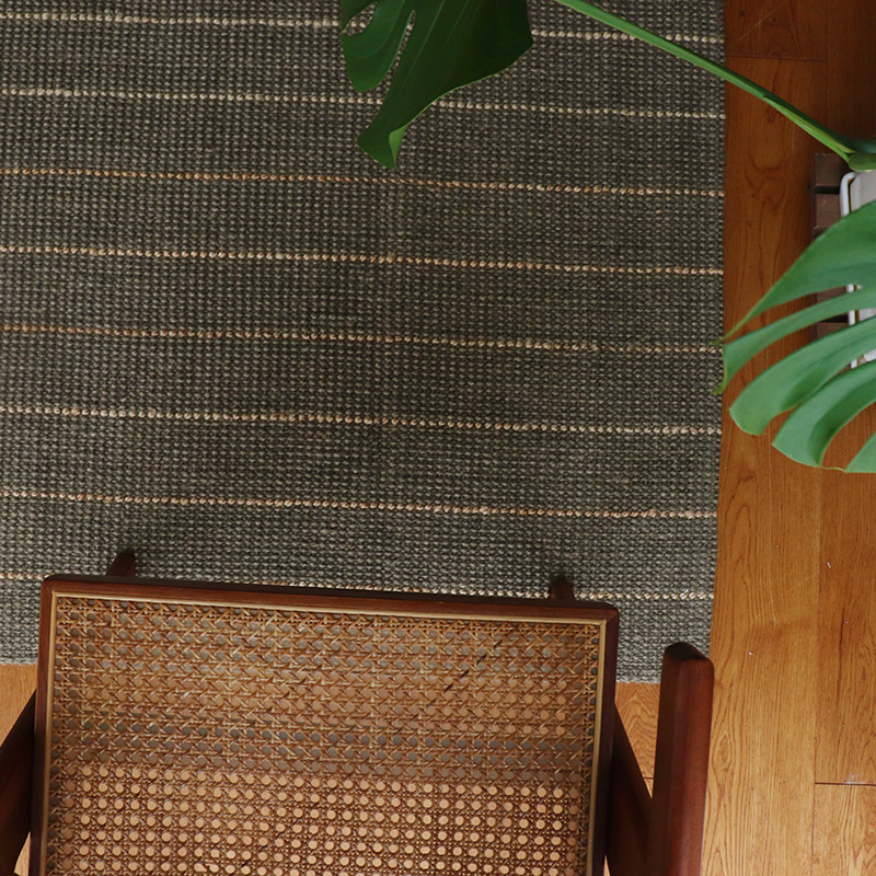 ストライプ柄ジュートラグND サイズ: 120×170cm