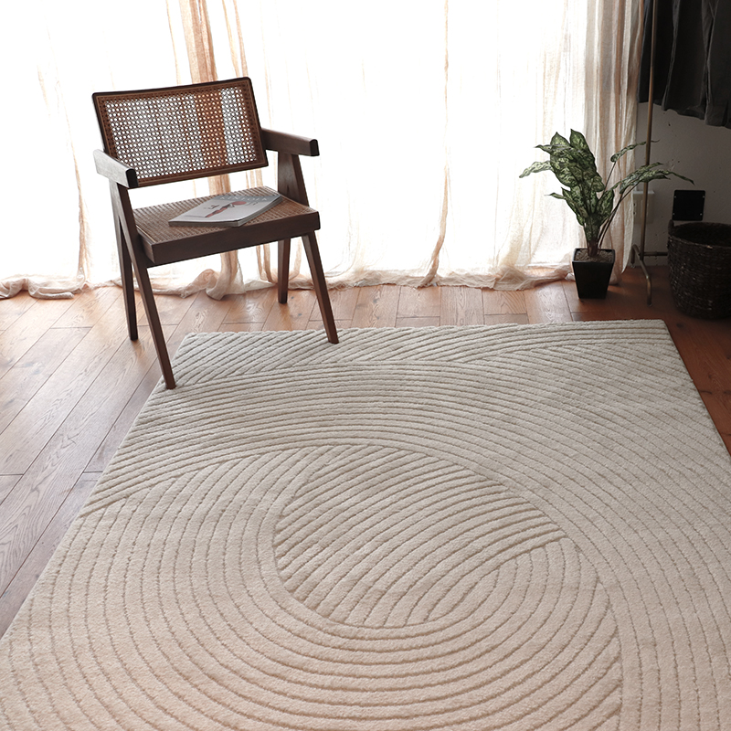 トルコ製幾何柄ウィルトンカーペットAP サイズ: 80×140cm, カラー: グレー