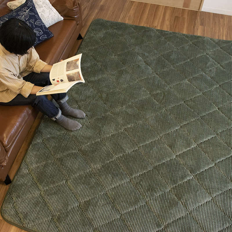 ふかふかキルトラグGL サイズ: 90×185cm, カラー: ベージュ