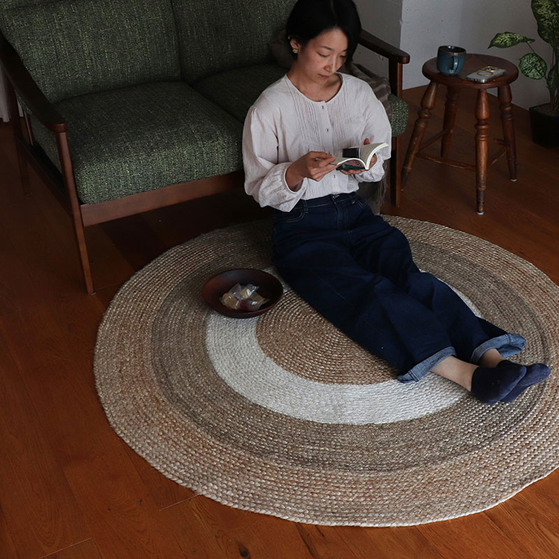 円形ジュートラグRK サイズ: 100cm円形