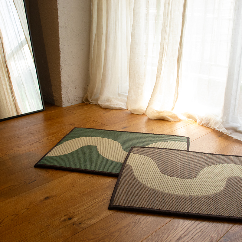 弾力のある踏み心地のい草マットFL サイズ: 45×60cm, カラー: ブラウン