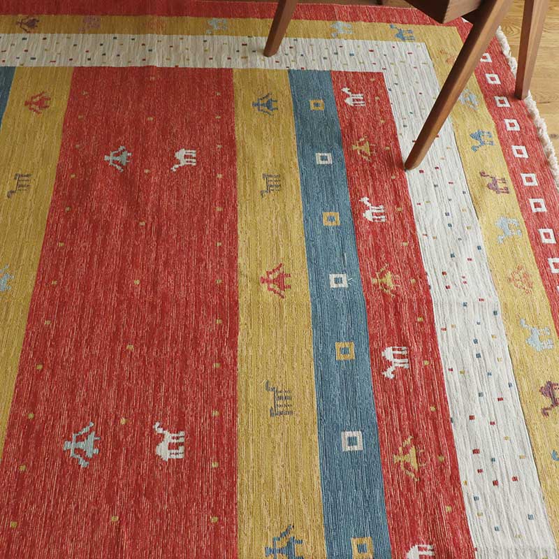 トルコ製ギャベ調ジャガードラグPN サイズ: 120×180cm