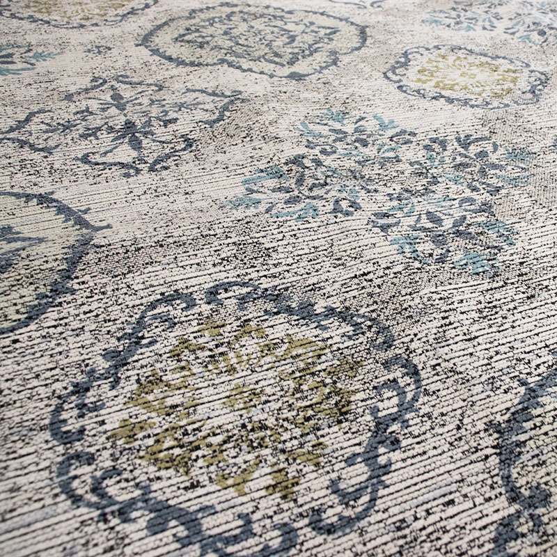 ヴィンテージ風シェニールカーペットLV サイズ: 185×185cm, カラー: ベージュ